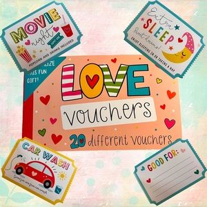 ♥️ LOVE Voucher Coupon Book 20 Different Vouchers Personalize Gift Valentines